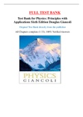 Physics Principles With Applications 6th Edition Giancoli Test Bank/Test Bank for Physics: Principles with  Applications Sixth Edition Douglas Giancoli (All Chapters complete, 100% Verified Answers) 