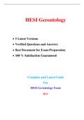 HESI Gerontology Exam (5 Versions, Latest) / Gerontology HESI Exam |Real + Practice Exam| 