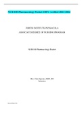 NUR 100 Pharmacology Packet-100&percnt; verified-2023-2024