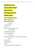 Respiratory & Gastrointestinal Infections , Management & Medication