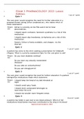 &bull;&Tab;EXAM 3 PHARMACOLOGY 2023 Latest Edition&period;