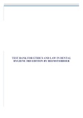 TEST BANK FOR ETHICS AND LAW IN DENTAL HYGIENE 3RD EDITION BY BEEMSTERBOER