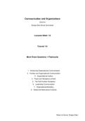 Course notes Communication and Organizations (CM1014)