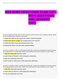 MED-SURG PROCTORED EXAM 2021 WITH QUESTIONS AND ANSWERS 100&percnt;