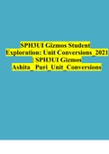 SPH3UI Gizmos Student Exploration: Unit Conversions_2021 | SPH3UI Gizmos Ashita_ Puri_Unit_Conversions