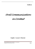 Modules in Oral Communication