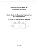 Study Guide/Lecture Notes with video hyperlinks for 1st order RC and RL circuits