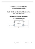 Study Guide&sol;Lecture Notes with video hyperlinks for AC Circuit Analysis&period;