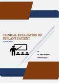 Clinical Evaluation of Implant patient