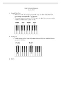 MU1312&colon; Piano Keyboard Objectives Module Notes