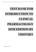 TEST BANK FOR INTRODUCTION TO CLINICAL PHARMACOLOGY 10TH EDITION BY VISOVSKY LATEST UPDATE 2023