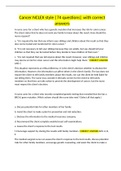 Cancer NCLEX style &vert;74 questions&vert; with correct answers