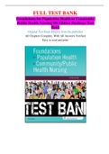 Foundations for Population Health in Community Public Health Nursing 3rd, 5th, 7th, 8th, 9th & 10th  Editions Stanhope Test Banks (SURE BET!!!)