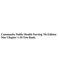 Community Public Health Nursing 7th Edition Nies Chapter 1-34 Test Bank.