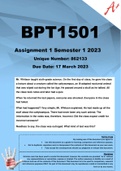 BPT1501 Assignment 1 Semester 1 2023 (862133)