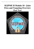 SEJPME II Module 10 - Joint Fires and Targeting Overview Post Test