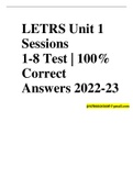 LETRS Unit 1 Sessions 1-8 Test | 100% Correct Answers 2022-23