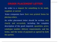 class notes on order placement letter