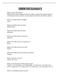 CHEM 161 Lecture 1 Questions And Answers 100&percnt; Correct