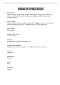 Chem 161 Final Exam Questions And Answers 100&percnt; Correct 