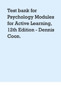 Test bank for Psychology Modules for Active Learning&comma; 12th Edition - Dennis Coon&period;