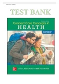 CONNECT CORE CONCEPTS IN HEALTH, BRIEF, 16TH EDITION, PAUL INSEL And  WALTON ROTH UPDATED TEST BANK