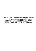 NUR 2407 Module 6 Open Book Quiz, LATEST UPDATE 2023 100% CORRECT RATED A+