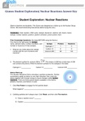 Gizmos Student Exploration Nuclear Reactions Answer Key LATEST COMPLETE SOLUTIONS 2022//2023.