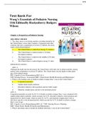 Test Bank For Wong&rsquo;s Essentials of Pediatric Nursing 11th Edition By Hockenberry Rodgers Wilson