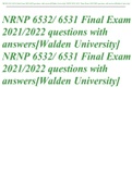 NRNP 6532/ 6531 Final Exam 2021/2022 questions with answers[Walden University]