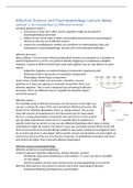 College notes Affective Science and Psychopathology (SOW-PSB3DH45E) 