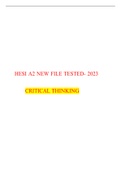  HESI A2 CRITICAL THINKING (QUESTIONS & ANSWERS) (SCORED 97%) LATEST UPDATE 2023