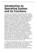 OPERATING SYSTEM LAST MINUTE SUMMARY NOTES