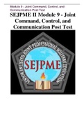 SEJPME II Module 9 - Joint Command, Control, and Communication Post Test