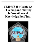 SEJPME II Module 13 - Gaining and Sharing Information and Knowledge Post Test