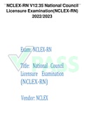 NCLEX-RN V12&period;35 National Council Licensure Examination&lpar;NCLEX-RN&rpar; 2022&sol;2023