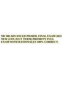 NR 508 ADVANCED PHARM. FINAL EXAM 2023 NEW (JAN-JULY TERM) PRIORITY FULL EXAM WITH RATIONALES 100% CORRECT.