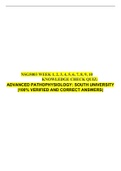  NSG5003 Advanced Pathophysiology Quizzes Weeks 1&ndash;10 2025 &vert; 100&percnt; Verified Knowledge Check Answers &vert; South University