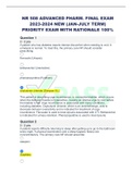 NR 508 ADVANCED PHARM. FINAL EXAM 2023-2024 NEW (JAN-JULY TERM) PRIORITY EXAM WITH RATIONALE 100%