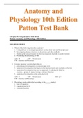 Anatomy and Physiology 10th Edition  Patton Test Bank