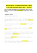 Humanitarian Assistance Response Training &lpar;Pre-Test&rpar; questions with correct answers