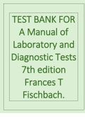 TEST BANK FOR A Manual of Laboratory and Diagnostic Tests 7th edition Frances T Fischbach&period;