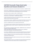 OB&sol;PEDS Paramedic Fisdap Study Guide Questions and Answers &lpar;Graded A&plus;&rpar;