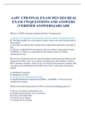  AAPC CPB FINAL EXAM 2023-2024 REAL EXAM 170 QUESTIONS AND ANSWERS (VERIFIED ANSWERS)|ARGADE