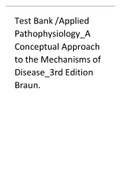 Test Bank  Applied Pathophysiology&lowbar;A Conceptual Approach to the Mechanisms of Disease&lowbar;3rd Edition Braun