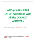 ATLS practice 2023 LATEST Questions With All the CORRECT ANSWERs