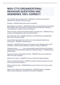 WGU C715 ORGANIZATIONAL BEHAVIOR QUESTIONS AND ANSWERES 100% CORRECT
