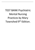TEST BANK Psychiatric Mental Nursing Practices by Mary Townshed 9th Edition&period;