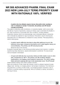NR 508 ADVANCED PHARM&period; FINAL EXAM 2023 NEW &lpar;JAN-JULY TERM&rpar; PRIORITY EXAM WITH RATIONALE 100&percnt;&period; VERIFIED