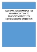 TEST BANK FOR CRIMINALISTICS AN INTRODUCTION TO FORENSIC SCIENCE 12TH EDITION RICHARD SAFERSTEIN